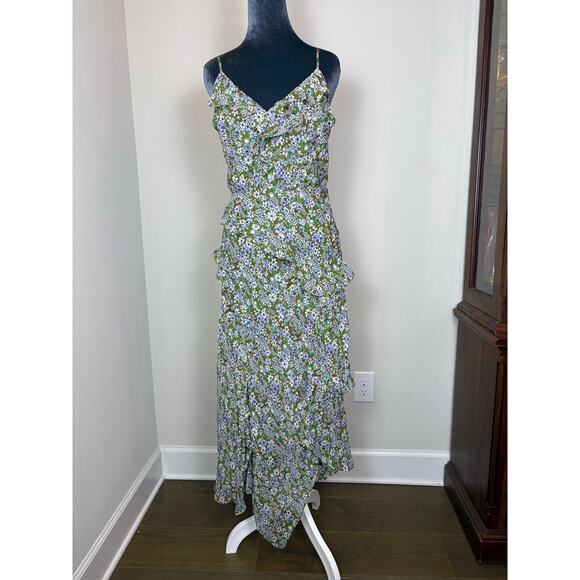Veronica Beard Dresses & Skirts - Veronica Beard Midi Dress Avenel Floral Waterfall Flutter Ruffle 100% Silk Sz 6